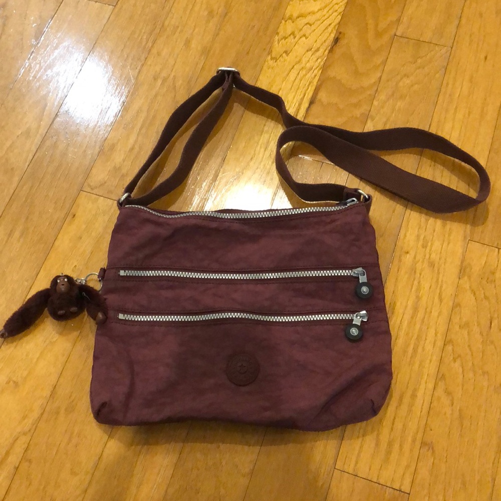 Burgundy Kipling Hipster Bag